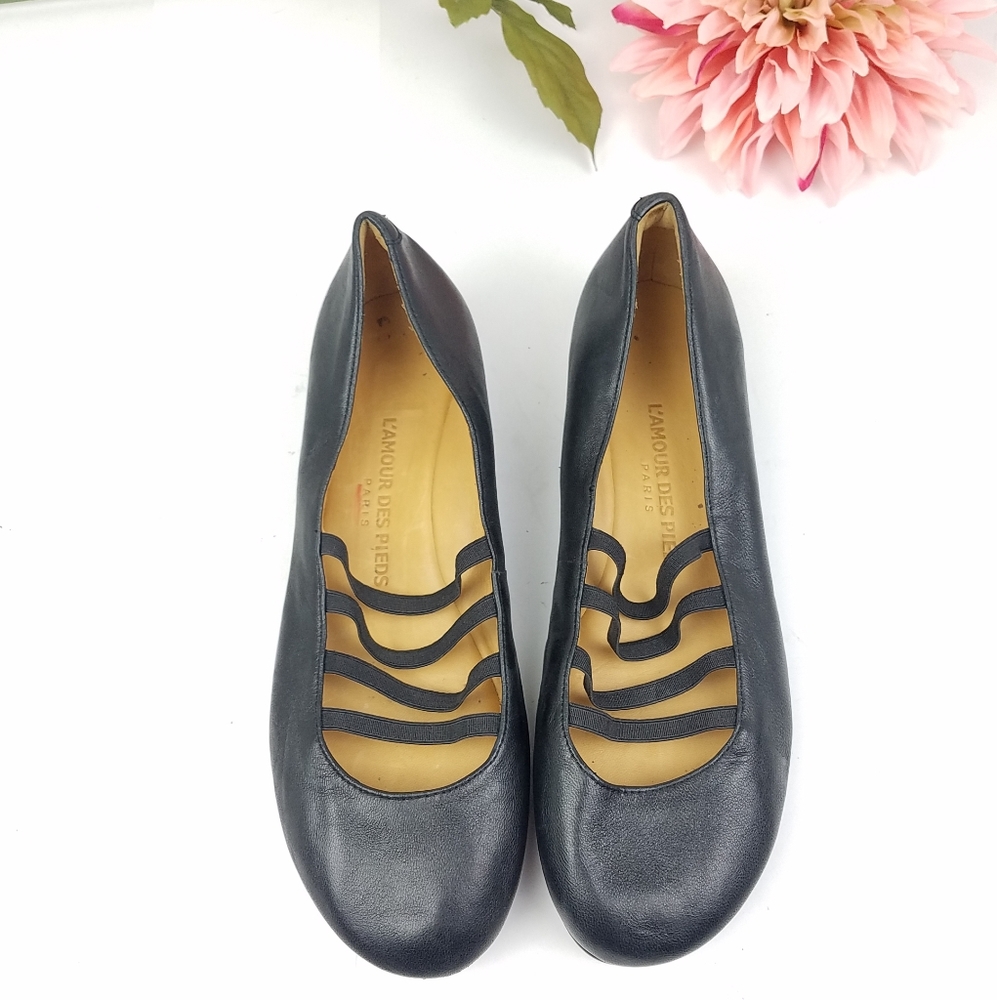 l'amour des pieds paris caitlyn black leather flat